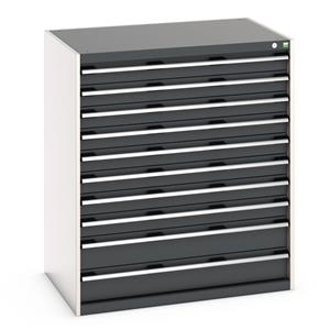 Bott Cubio drawer cabinet with overall dimensions of 1050mm wide x 750mm deep x 1200mm high Cabinet consists of 8 x 100mm and 2 x 150mm high drawers 100% extension drawer with internal dimensions of 925mm wide x 625mm deep. The drawers have a... 1050mmW x 750mmD